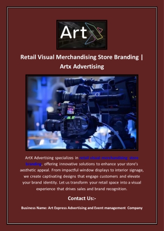 Retail Visual Merchandising Store Branding | Artx Advertising