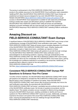 FIELD-SERVICE-CONSULTANT PDF Dumps for Effective Certification Path