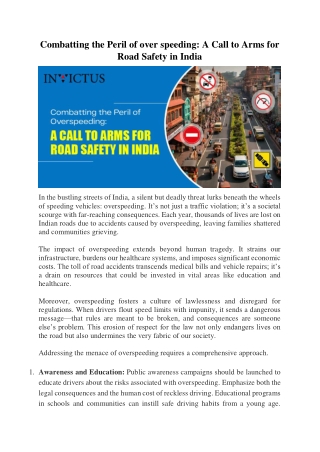 Combatting the Peril of over speeding