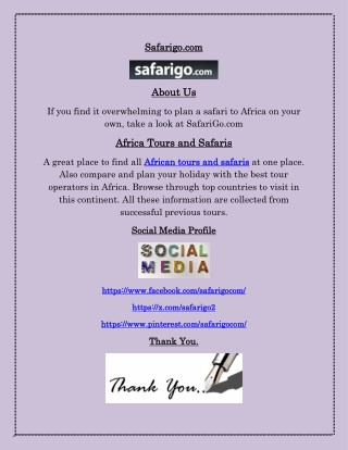 African Safari Tours