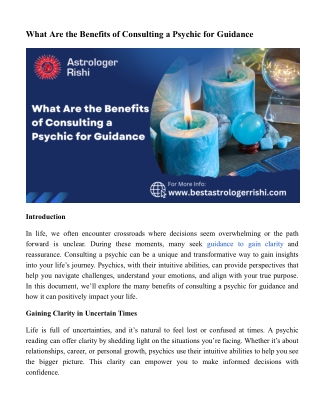What Are the Benefits of Consulting a Psychic for Guidance