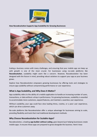 How Nocodesolution Supports App Scalability for Growing Businesses