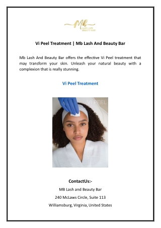 Vi Peel Treatment