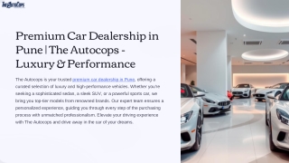 Premium Car Dealership in Pune  The Autocops - Luxury and Performance