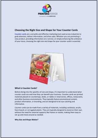 Choosing the Right Size and Shape for Your Counter Cards