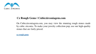 Cz Rough Gems Cubiczirconiagem.com