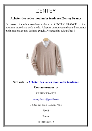 Acheter des robes moulantes tendance  Zentey France