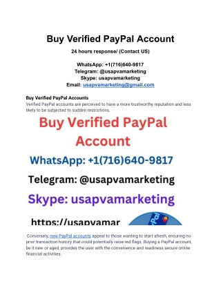 Buy Verified PayPal Account USA,UK