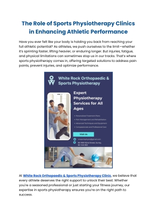 The Role of Sports Physiotherapy Clinics in Enhancing Athletic Performance.docx
