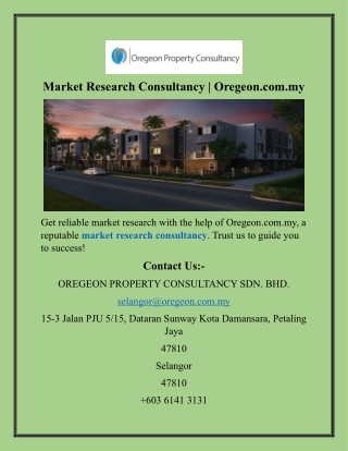 Market Research Consultancy  Oregeon.com.my