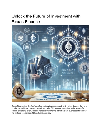 Unlock the Future of Investment with Rexas Finance