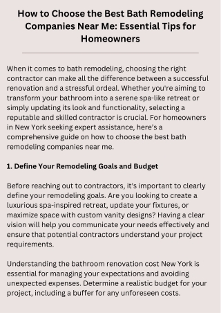 How to Choose the Best Bath Remodeling Companies Near Me Essential Tips for Homeowners