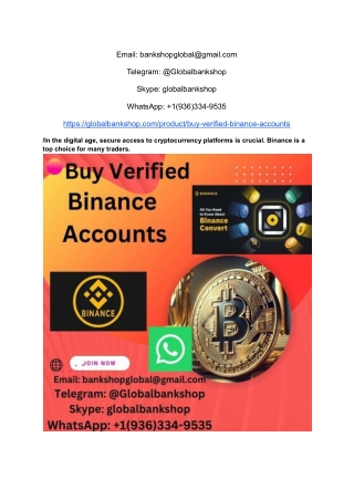 Buy Verified Binance Accounts uk
