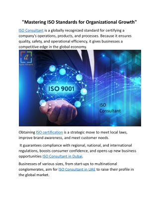 Mastering ISO Standards for Organizational Growth.docx