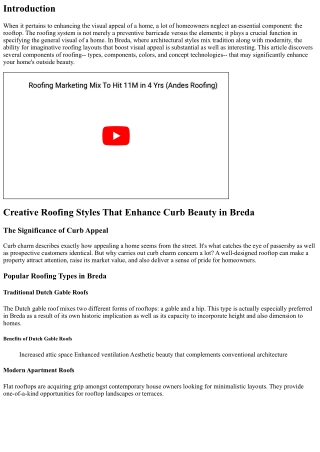 Imaginative Roofing Concepts That Enhance Aesthetic Allure in Breda
