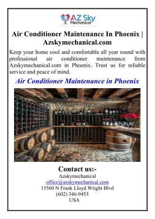 Air Conditioner Maintenance In Phoenix  Azskymechanical.com