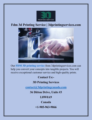 Fdm 3d Printing Service  3dprintingservices