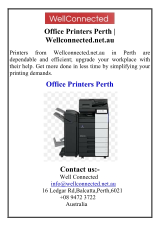 Office Printers Perth  Wellconnected.net.au