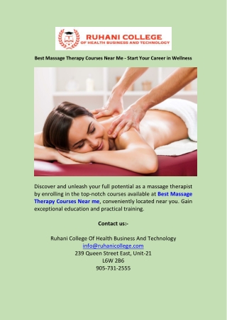 Best Massage Therapy Courses Near Me - Start Your Career in Wellness