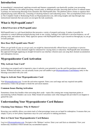 The Complete Guide to Redeeming Points on Myprepaidcenter.com