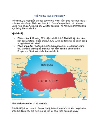 Thổ Nhĩ Kỳ thuộc châu nào?