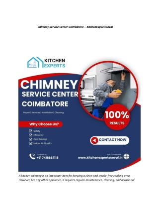 Chimney Service Center Coimbatore – KitchenExpertsCovai