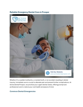 Reliable Emergency Dental Care in Prosper