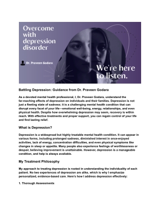 Depression Disorder Treatment at Sharda Neuropsychiatry Hospital by Dr. Praveen