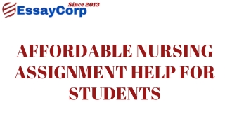 Affordable Nursing Assignment Help for Students