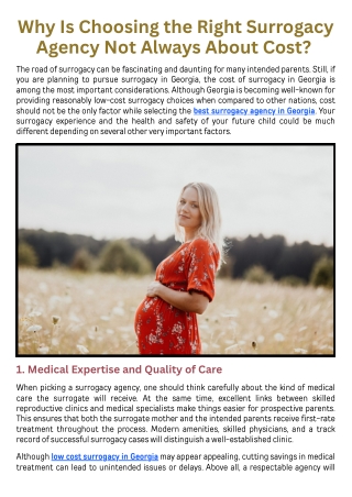 Why Is Choosing the Right Surrogacy Agency Not Always About Cost