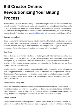Best Online Bill Creator In India