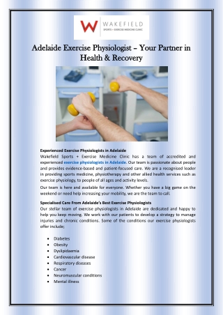 Adelaide Exercise Physiologist – Your Partner in Health & Recovery