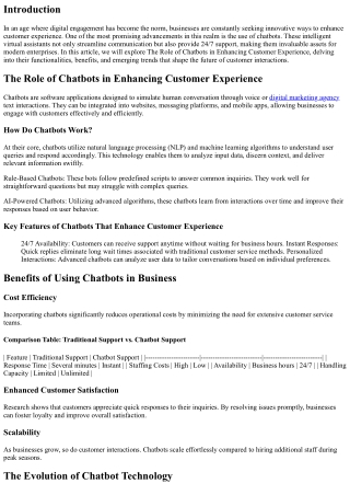 The Role of Chatbots in Enhancing Customer Experience