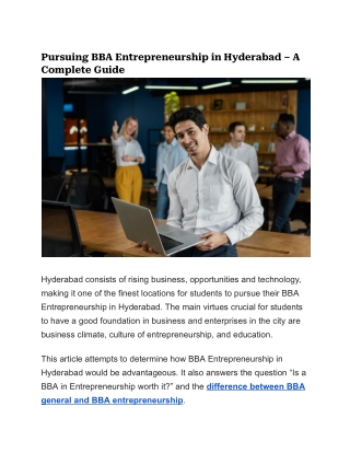 Bower School: Excelling in BBA Entrepreneurship Programs in Hyderabad