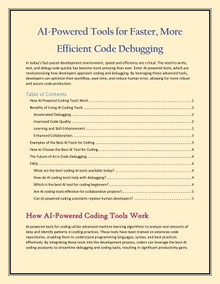AI-Powered Tools for Faster, More Efficient Code Debugging