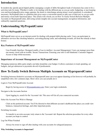 “How To Easily Switch Between Multiple Accounts on MypreparedCenter”