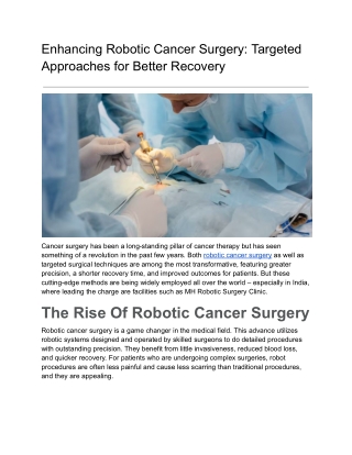 Enhancing Robotic Cancer Surgery_ Targeted Approaches for Better Recovery