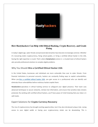 Hire A Genuine Hacker | Hastyhackers
