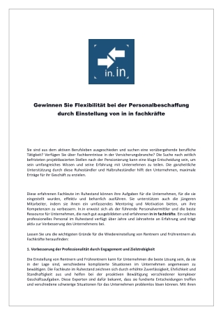 Gewinnen Sie Flexibilität bei der Personalbeschaffung durch Einstellung von in in fachkräfte