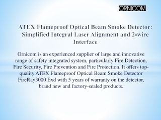 ATEX Flameproof Optical Beam Smoke Detector: Simplified Integral Laser Alignment