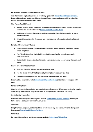 Flower Reed Diffusers for Home