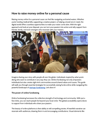 How to raise money online for a personal cause