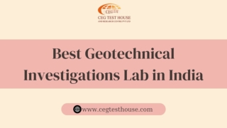 Best Geotechnical Investigations Lab in India