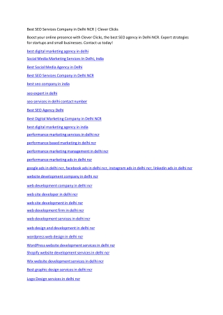 Best SEO Services Company in Delhi NCR | Clever Clicks