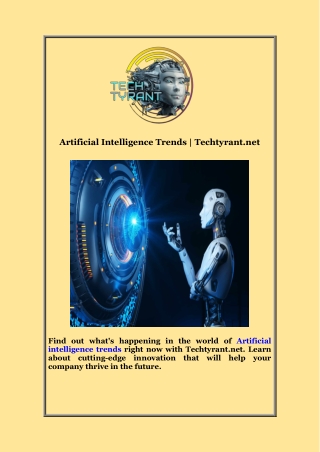 Artificial Intelligence Trends | Techtyrant.net