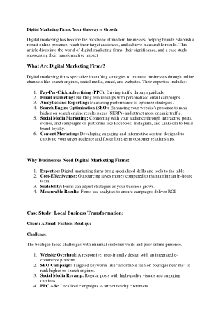 Digital Marketing Firms: Your Gateway to Growth