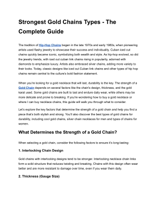 7 Strongest Gold Chains by Millennium Jewelry – Built to Last, Just Like Love