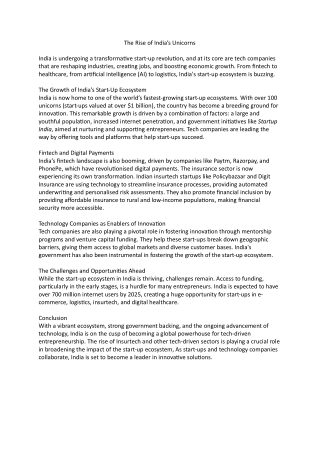 The Rise of India’s Unicorns