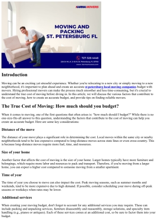 The True Cost of Moving: How to Create an Accurate Budget with Movers