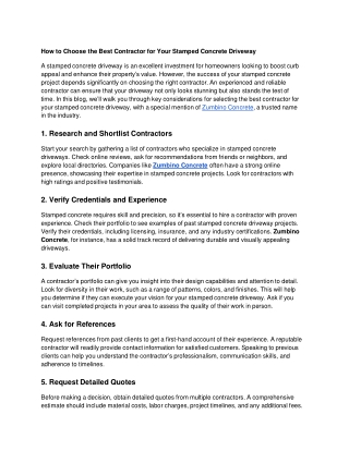 How to Choose the Best Contractor for Your Stamped Concrete Driveway